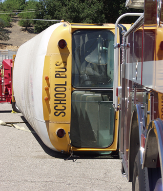 overturned bus