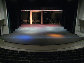 a stage in an auditorium