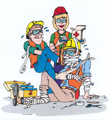 Health and Safety Team perform first aid