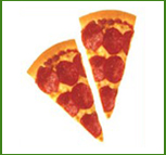 500 calories of pizza